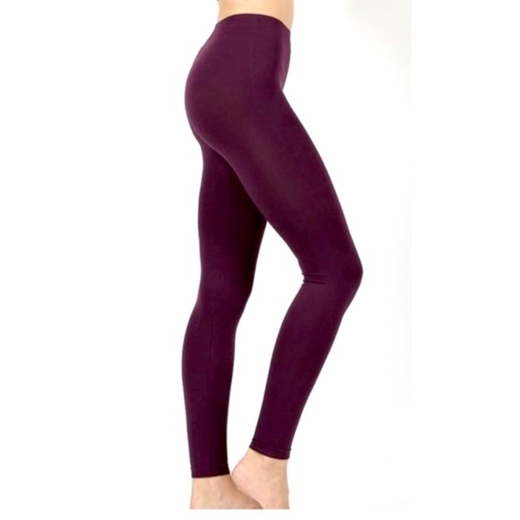 Dark purple fleece lined leggings size L/XL - Picture 1 of 2